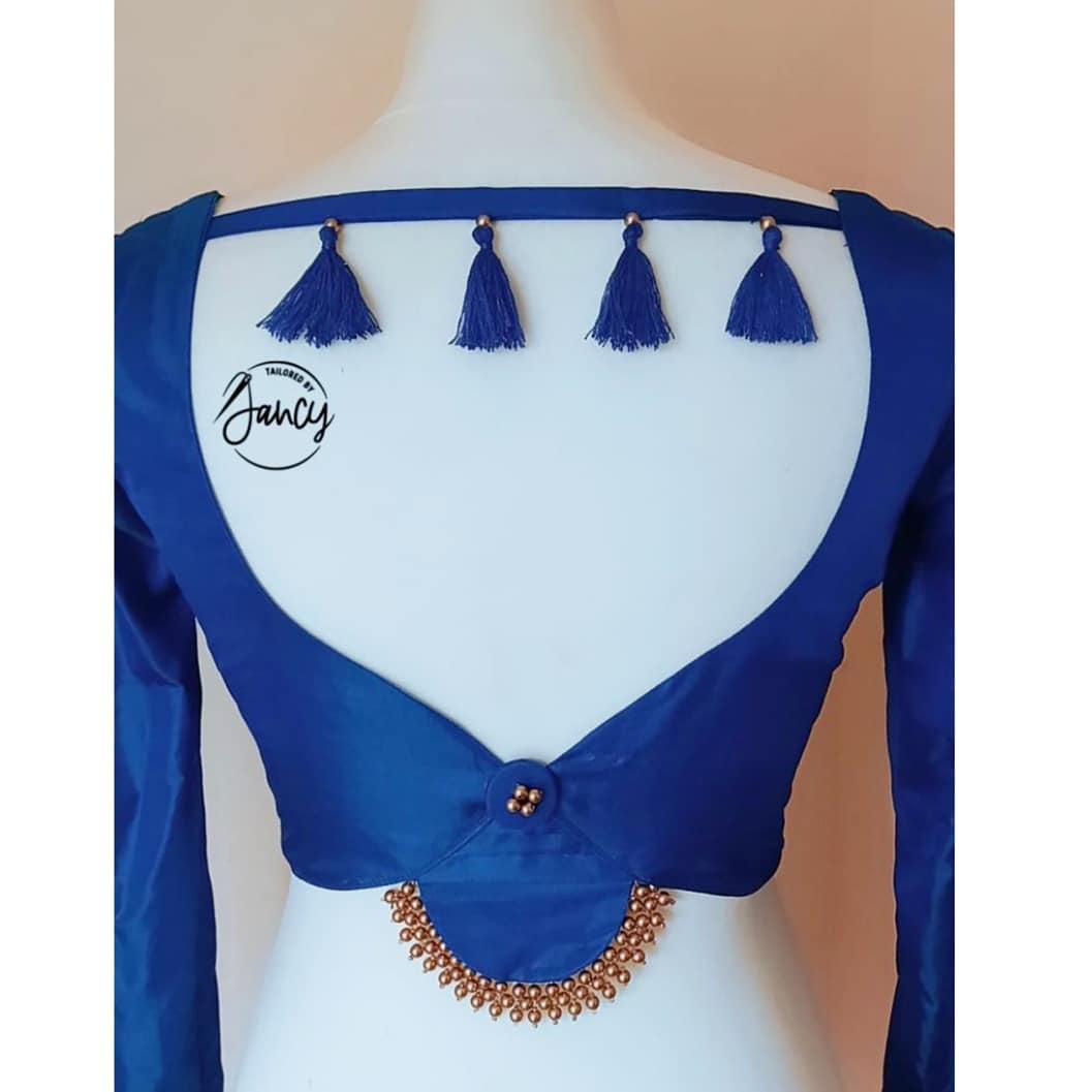 Designer Sweetheart Back Neck Blouse Design