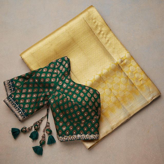 Ethnic Silk Saree Blouse Designs