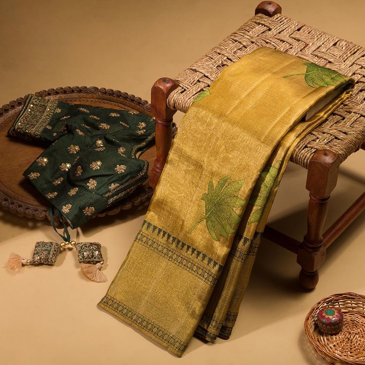 Kanchipuram Tissue Saree With Blouse Design