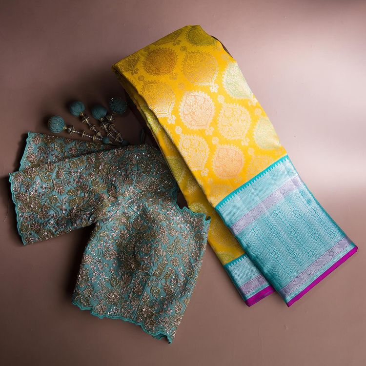 Sparkling Silk Saree Blouse Designs