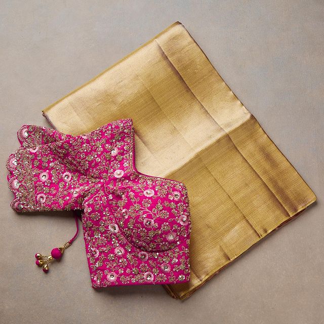 Unique Silk Saree Blouse Designs