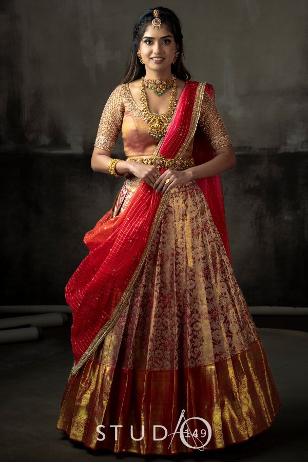Elegant Bridal Kanchipuram Half Saree