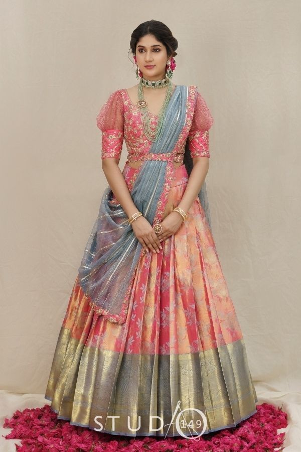 Elite Bridal Designer Silk Half Saree